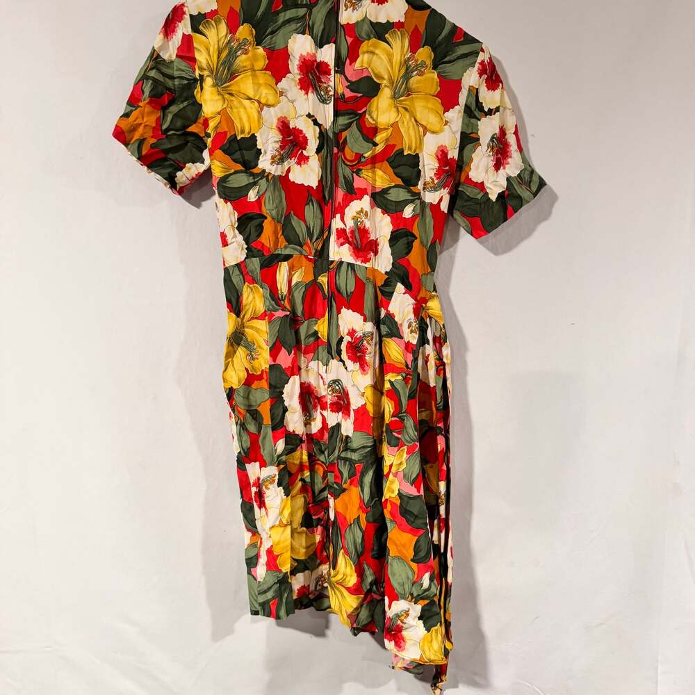 Vintage Carol Anderson Tropical Floral Women's Midi Dress